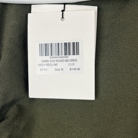 NEW DISSH Olive Carrie Ruched Bodycon Strapless Midi Dress - Picture 10 of 11